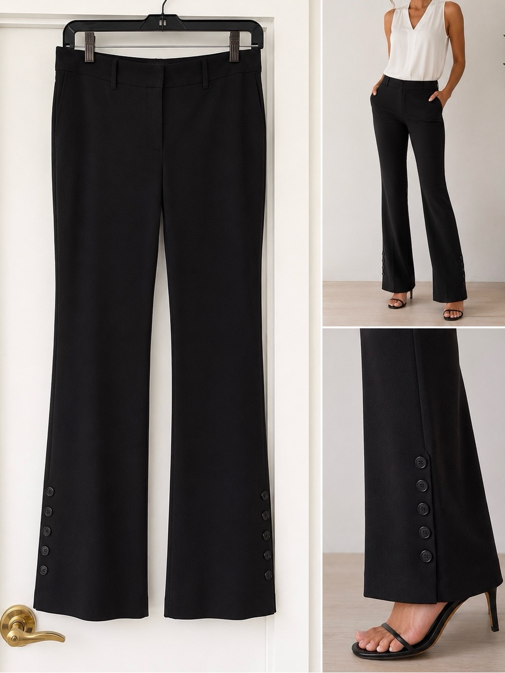 White House Black Market Black Boot-Cut Dress Pants